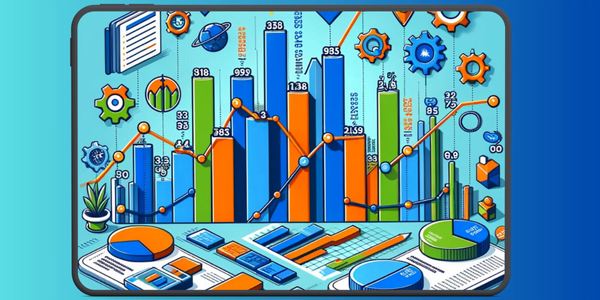 Gráficos de Excel mostrando tendencias de Marketing Digital